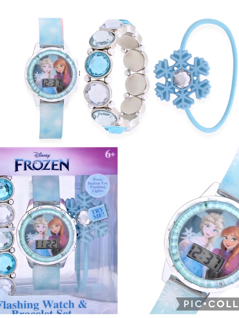 Disney Frozen Light-Up Watch and Snowflake Bracelet Set - Blue